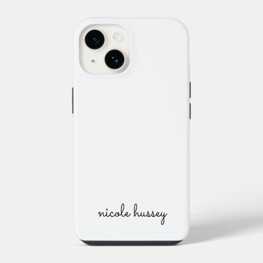 White Script | Stilvolle Monogram Moderne Minimali iPhone Hülle (Rückseite)