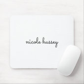 White Script | Stilvolle Monogram Moderne Minimali Mousepad (Mit Mouse)
