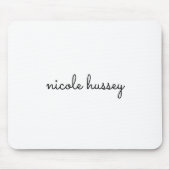 White Script | Stilvolle Monogram Moderne Minimali Mousepad (Vorne)