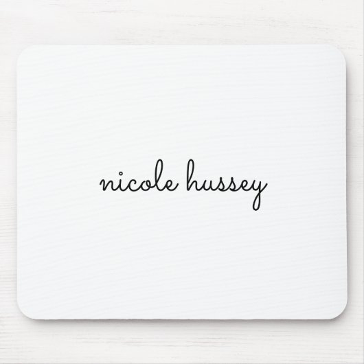 White Script | Stilvolle Monogram Moderne Minimali Mousepad (Vorne)