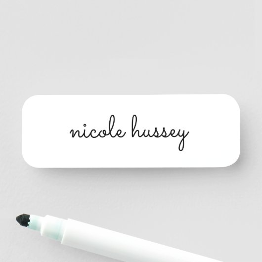 White Script | Stilvolle Monogram Moderne Minimali Namensschild (Beispiel)