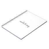 White Script | Stilvolle Monogram Moderne Minimali Notizblock (Linke Seite)