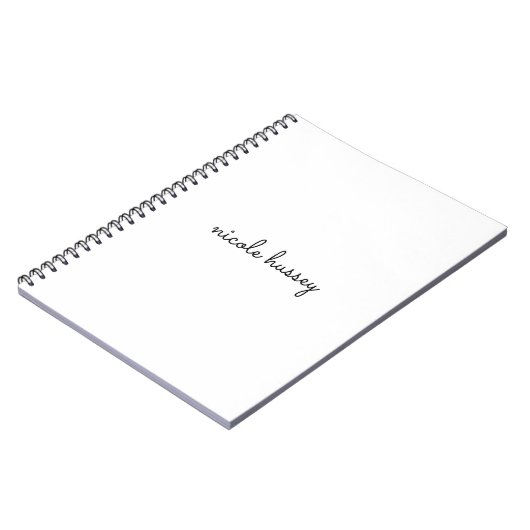 White Script | Stilvolle Monogram Moderne Minimali Notizblock (Linke Seite)