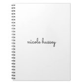 White Script | Stilvolle Monogram Moderne Minimali Notizblock (Vorderseite)