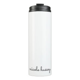 White Script | Stilvolle Monogram Moderne Minimali Thermosbecher