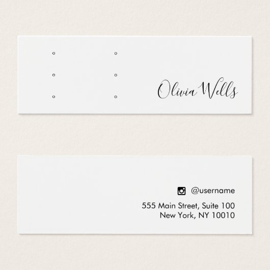 White Script Three Pair Stud Ohrring Holdings (Vorne & Hinten)