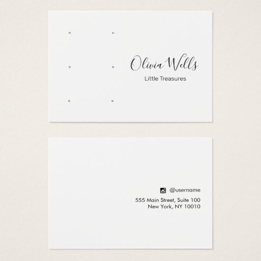 White Script Three Pair Stud Ohrring Holdings (Vorne & Hinten)