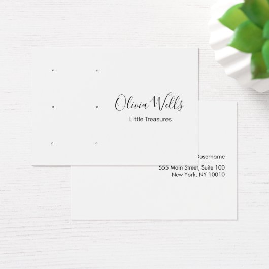 White Script Three Pair Stud Ohrring Holdings (Schreibtisch)