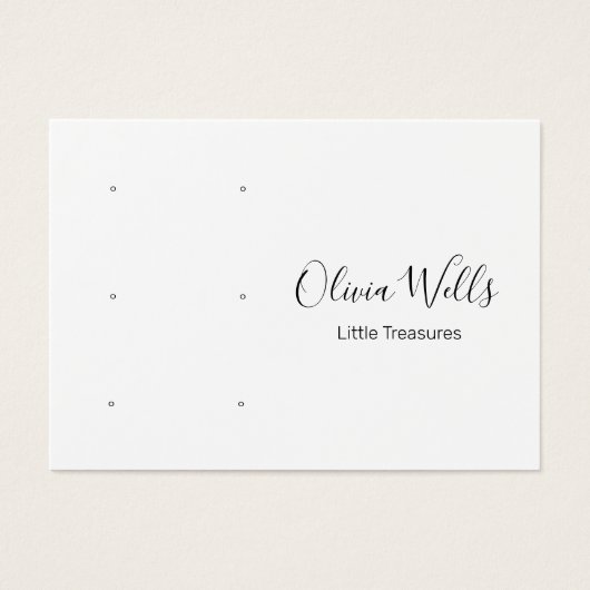 White Script Three Pair Stud Ohrring Holdings (Vorderseite)