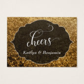 White Script über Sparkling Gold Drinks Tickets (Rückseite)
