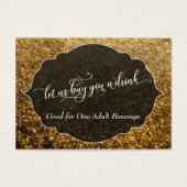 White Script über Sparkling Gold Drinks Tickets (Vorderseite)