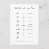 White Script Wedding Day Zeitleiste Reihenfolge de Begleitkarte (Vorderseite)