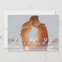 White Scripting Hochzeitstag