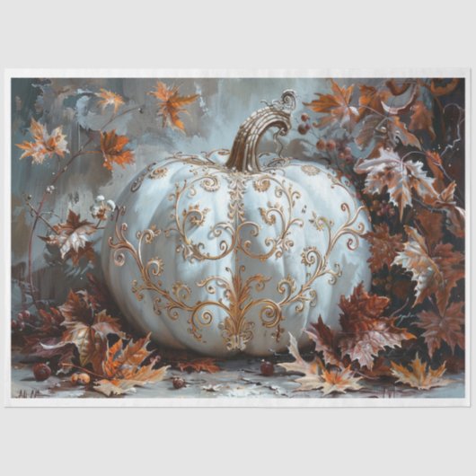 White Scroll Pumpkin Seidenpapier (Vorderseite)