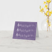 White Scrolled Music Staffs on Purple Note Card Karte (Gelbe Blume)