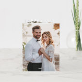 White Sculptured Flowers | Wedding Photo Dankeskarte (Rückseite)