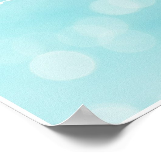 White Seagulls und Blue Bokeh Semi Abstrakt Beach Poster (Ecke)