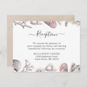 White Seashell Beach Sand Empfang Einschließkarte Einladungspostkarte (Vorne/Hinten)