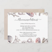 White Seashell Beach Sand Unterkunft Card Einladungspostkarte (Vorne/Hinten)