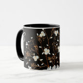 White Seashell Bouquet Dramatic Black Tasse (Vorderseite Links)