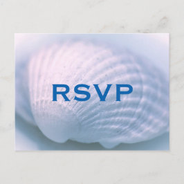 White Seashell Wedding RSVP Postcard Einladungspostkarte