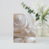 White Seashells Starfish Tropical Beach Muscheln Postkarte (Stehend Vorderseite)