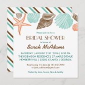 White Seashells Wedding Bridal Dusche Einladung (Vorne/Hinten)