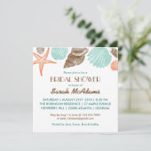 White Seashells Wedding Bridal Dusche Einladung (Stehend Vorderseite)