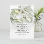 White Seaside Garden Lässige Elegante Hochzeit Einladung (Stehend Vorderseite)