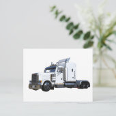 White Semi Trailer Postkarte (Stehend Vorderseite)