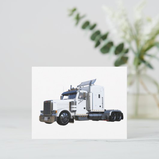White Semi Trailer Postkarte (Stehend Vorderseite)