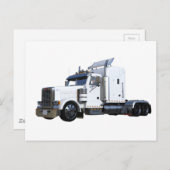 White Semi Trailer Postkarte (Vorne/Hinten)