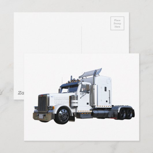 White Semi Trailer Postkarte (Vorne/Hinten)