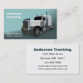 White Semi Truck Business Card Visitenkarte (Vorne/Hinten)