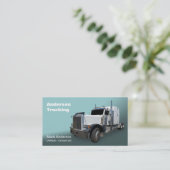 White Semi Truck Business Card Visitenkarte (Stehend Vorderseite)