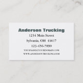 White Semi Truck Business Card Visitenkarte (Rückseite)