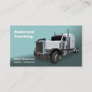 White Semi Truck Business Card Visitenkarte