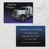 White Semi Truck Business Card Visitenkarte (Vorne/Hinten)