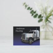 White Semi Truck Business Card Visitenkarte (Stehend Vorderseite)