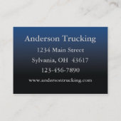 White Semi Truck Business Card Visitenkarte (Rückseite)