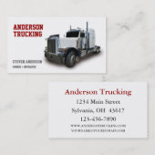 White Semi Truck Driver Visitenkarte (Vorne/Hinten)