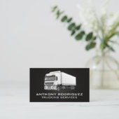 White Semi Truck | Lastkraftwagen Visitenkarte (Stehend Vorderseite)