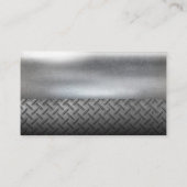 White Semi Truck Moving Logo | Steel Metallic Visitenkarte (Rückseite)