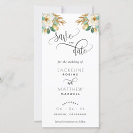 White Senard Wedding Save the Date Lesezeichen