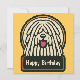 White Shaggy Hund Geburtstagsparty Einladung