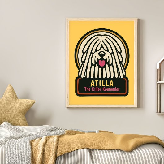 White Shaggy Hund Geburtstagsparty Poster