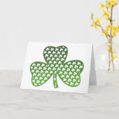 White Shamrocks in Green Shamrock Greeting Card Karte (Gelbe Blume)