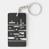 White Shapes on a Black Background Schlüsselanhänger (Rückseite)