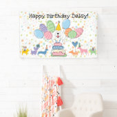 White Sheepadoodle Hund Geburtstagsparty Banner (Insitu)