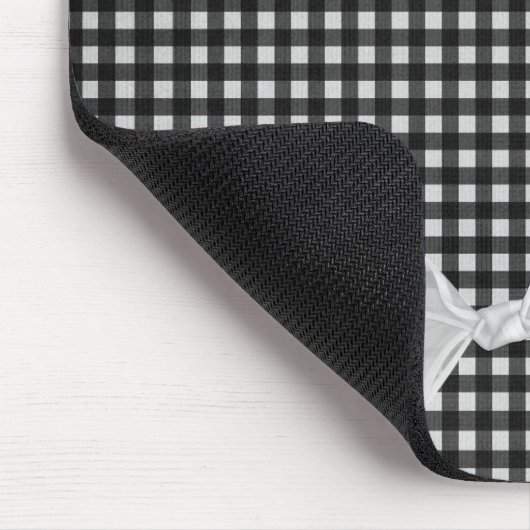 White Sheer Bow auf Gingham Mouse Pad Mousepad (Ecke)
